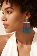 Load image into Gallery viewer, Classic Plaid Frayed Earrings (Green)
