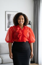 Load image into Gallery viewer, Kennedy's Sassy Ruffle Shirt
