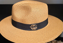 Load image into Gallery viewer, Tan Straw Pattern Fedora Hat
