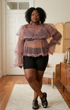 Load image into Gallery viewer, Tina's Pink/Black Polkadot Blouse

