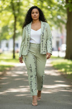 Load image into Gallery viewer, Isabella's Printed Blazer Pant Suit (Sage)
