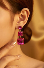 Load image into Gallery viewer, Fuchsia Gemstone Dangle Earrings

