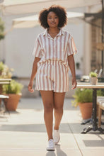 Load image into Gallery viewer, Kandice's Striped Short Set (Peach)
