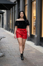 Load image into Gallery viewer, Carmen's Faux Leather Shorts(Red)
