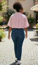 Load image into Gallery viewer, Beaux Stripe Crop Top (Pink)
