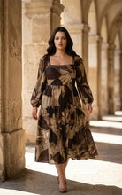 Load image into Gallery viewer, Suzanne's Leaf-Printed Midi Dress
