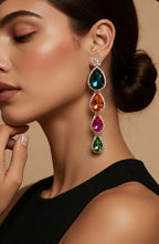 Load image into Gallery viewer, Multi-Colored Teardrop Crystal Earrings
