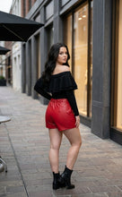 Load image into Gallery viewer, Carmen's Faux Leather Shorts(Red)

