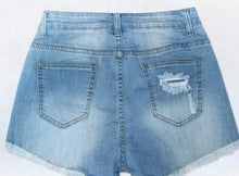Load image into Gallery viewer, Denim Jeweled "Duke" Shorts
