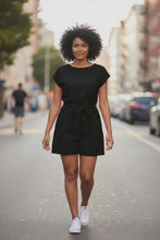 Load image into Gallery viewer, Peyton's Open-Back Romper(Black)
