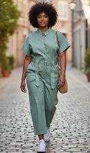 Load image into Gallery viewer, Cassie's Belted Cargo Jumpsuit
