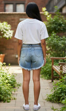 Load image into Gallery viewer, Denim-Chain Destructive Shorts
