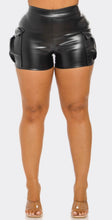 Load image into Gallery viewer, Faux Leather Cargo Shorts
