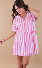Load image into Gallery viewer, Macy's Tier Stripe Dress(Pink)
