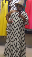 Load image into Gallery viewer, Chevron Print Plus Size One-Shoulder Dress
