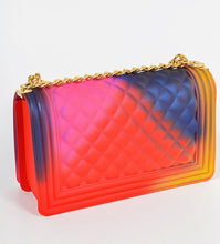 Load image into Gallery viewer, Black Multi-Colored Quilted Purse
