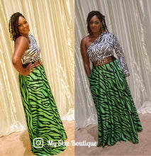 Load image into Gallery viewer, Zebra Print One-Sleeve Dress
