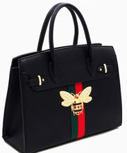Load image into Gallery viewer, Queen Bee 2-in-1 Striped Satchel
