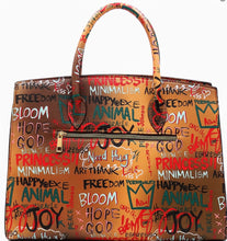 Load image into Gallery viewer, Queen Bee 2-in-1 Striped Satchel
