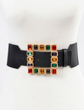 Load image into Gallery viewer, Plus Square M/C Gemstone Buckle Elastic Belt

