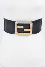 Load image into Gallery viewer, Plus Rhinestoned Buckle Elastic Belt
