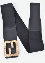 Load image into Gallery viewer, Plus Rhinestoned Buckle Elastic Belt
