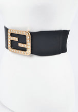 Load image into Gallery viewer, Plus Rhinestoned Buckle Elastic Belt
