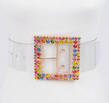 Load image into Gallery viewer, Multi-Colored Rhinestone Buckle Clear Plus Belt
