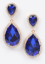 Load image into Gallery viewer, Cobalt Blue Gemstone Teardrop Earrings
