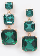 Load image into Gallery viewer, Emerald Green Gemstone Dangle Earrings
