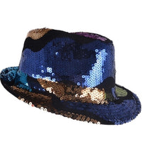 Load image into Gallery viewer, Multi-Colored Sequined Fedora Hat
