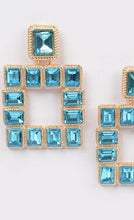 Load image into Gallery viewer, Colored Gemstone Square Earrings (Turquoise)

