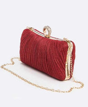 Load image into Gallery viewer, Pleated Metallic Party Clutch (Blue)
