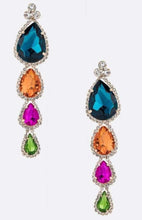 Load image into Gallery viewer, Multi-Colored Teardrop Crystal Earrings
