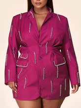 Load image into Gallery viewer, Jacinta's Rhinestone Jacket Dress (Fuchsia)
