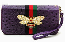 Load image into Gallery viewer, Queen Bee Croc Double Sided Wristband Wallet
