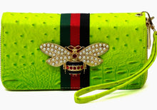 Load image into Gallery viewer, Queen Bee Croc Double Sided Wristband Wallet
