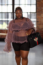 Load image into Gallery viewer, Tina's Pink/Black Polkadot Blouse

